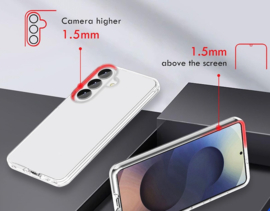 Transparant Hard-Cover Bescherm-Hoes + Screenprotector voor Samsung Galaxy S26 - Grijs