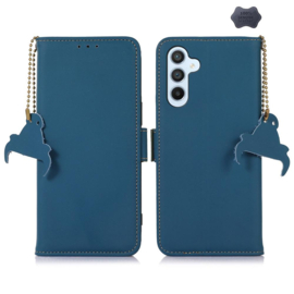 Lederen BoekCover Etui Hoes voor Samsung Galaxy S26 PLUS  -  Blauw