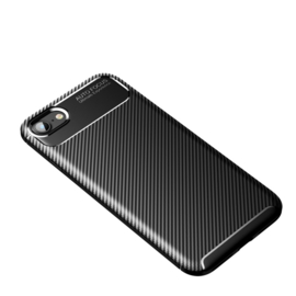 Luxe TPU Carbon  Bescherm-Hoes Cover Skin voor iPhone 16e   -   Zwart