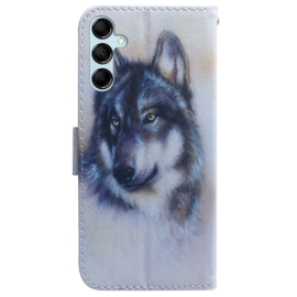BookCover Hoes Etui voor Samsung Galaxy A15  -  Wolf  - Wit