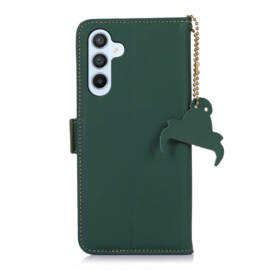 Lederen BoekCover Etui Hoes voor Samsung Galaxy S26  -  Groen