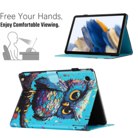 Luxe Bescherm-Etui Hoes Map voor Samsung Galaxy Tab A9 Plus - 11    "Cartoon Uil"