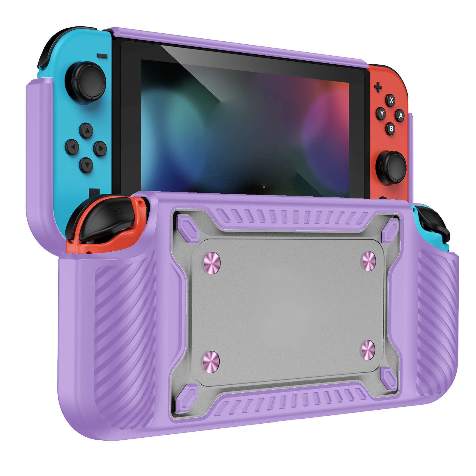 Grip TPU Bescherm Hoes Cover voor Nintendo Switch  OLED -  Paars-Lila