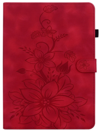 Bescherm-Etui Hoes Map voor Lenovo  Tab Idea Pad 11"  - Lelie  - Rood