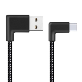 Hoek - USB-C  Oplader en Data USB Kabel voor iPhone  15cm.