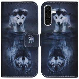 BoekCover Hoes Etui voor Samsung Galaxy A36  -  A56   -  Wolf