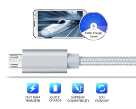 Micro USB Oplader Kabel voor Playstation 4 - 3 meter - Zilver