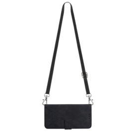 Hoes - Etui - Tas voor Samsung Galaxy S24 FE  - Met Schouder - Draagkoord -  Zwart