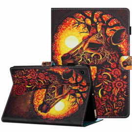 Luxe Bescherm-Etui Hoes Map voor Samsung Galaxy Tab A9 Plus - 11 -    Giraffe