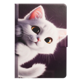 Luxe Bescherm-Etui Hoes Map voor Samsung Galaxy Tab  A9 Plus - A11 Plus - 11"  -   "Lieve Kitten"