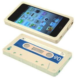 Silicone Bescherm-Hoes Skin voor iPod Touch 4 - 4G.   Tape Wit