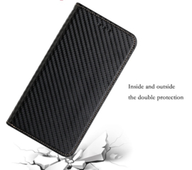 PU BoekCover Hoes Etui voor Samsung Galaxy A06   Zwart   -  Carbon