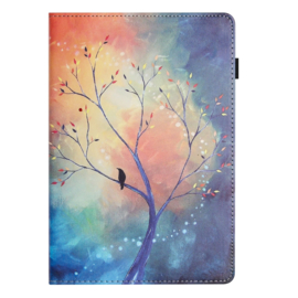 Luxe Bescherm-Etui Hoes Map voor Samsung Galaxy Tab  A9 Plus - A11 Plus - 11"  -   "Boom met Vogel Schilderij"