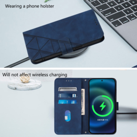 Hoes - Etui - Tas voor Samsung Galaxy A36 - A56  - Met Schouder - Draagkoord -  Blauw