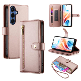 Luxe Portemonnee - Etui  Hoes Tas voor Samsung Galaxy S26   - Met Schouder - Draagkoord -  Roze