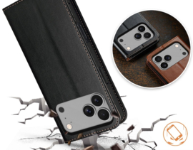 Luxe BookCover Hoes Etui voor Apple iPhone 17 Pro Max   -   Zwart