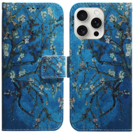 BookCover Etui Hoes   voor iPhone 16 PRO MAX   Van Gogh  Amandelbloesem