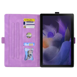 Luxe Bescherm-Etui Hoes Map voor Samsung Galaxy Tab A9 Plus  -  11"  -    Hart en Vlinder  - Paars