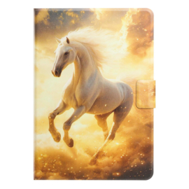 Luxe Bescherm-Etui Hoes Map voor Samsung Galaxy Tab  A9 Plus - A11 Plus - 11"  -   "Paard"