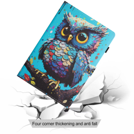 Luxe Bescherm-Etui Hoes Map voor Samsung Galaxy Tab A9 Plus - 11    "Cartoon Uil"