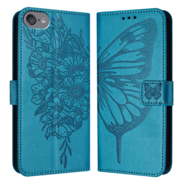 Luxe Bescherm-Etui Hoes voor iPod Touch    -  Vlinder - Blauw