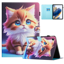 Luxe Bescherm-Etui Hoes Map voor Samsung Galaxy Tab A9 Plus - 11    "Cute Cat"