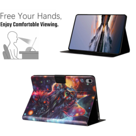 Luxe Bescherm-Etui Hoes Map voor Samsung Galaxy Tab S11 - 11" -    "Rainbow Kat"