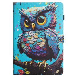 Luxe Bescherm-Etui Hoes Map voor Samsung Galaxy Tab A9 Plus - 11    "Cartoon Uil"