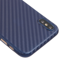 Slim Carbon Bescherm-Hoes Skin  voor iPhone X - XS    Blauw