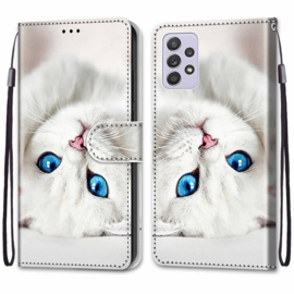 BookCover Hoes Etui voor Samsung Galaxy A33    Witte Kat