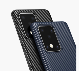 Samsung Galaxy S20 - Luxe Carbon TPU Hoes Skin - Zwart iPaky