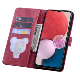 BookCover Hoes Etui voor Samsung Galaxy A16  -  A26  Rood - Bloemen Kat - Reliëf