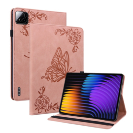 Bescherm-Etui Hoes Map voor Xiaomi Pad 7  -   Vlinders -   Roze