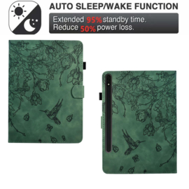 Bescherm-Etui Hoes Map voor Samsung Galaxy Tab S10 FE PLUS - 13.1 - Kolibrie -  Groen