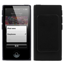 iPod Nano 7 - TPU Bescherm Hoes-Skin  met Clip! -  Zwart