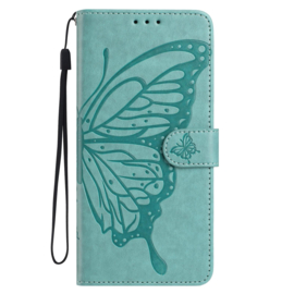 BoekCover Hoes Etui voor Samsung Galaxy A37 - A36 - A56  -  Vlinders -  Groen - V1*
