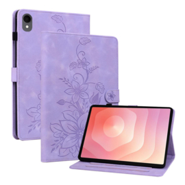 Bescherm-Etui Hoes Map voor Samsung Galaxy Tab S11 - 11"- Lelie - Paars