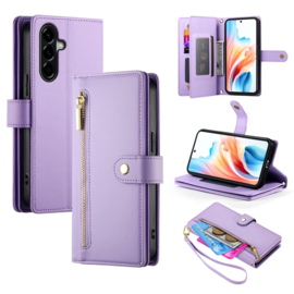 Luxe Portemonnee - Etui  Hoes Tas voor Samsung Galaxy A57   - Met Schouder - Draagkoord -  Lila - Paars