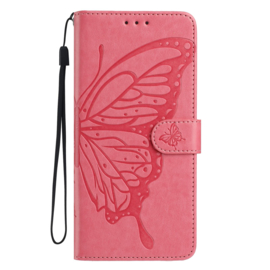 BoekCover Hoes Etui voor Samsung Galaxy A37 - A36 - A56  -  Vlinders -  Roze  - V1*
