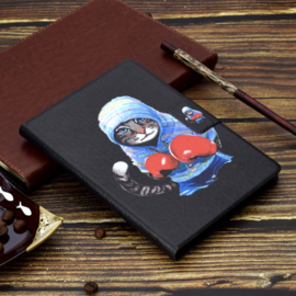 Luxe Bescherm-Etui Hoes Map voor Samsung Galaxy Tab A9 Plus - 11 -    "Boxing Cat". Zwart