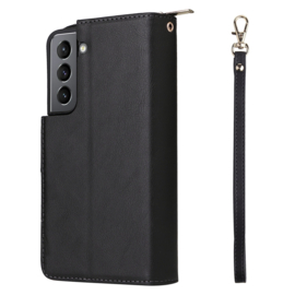 BookCover - 9 Cards - Wallet Etui Hoes voor Samsung S22   -  Zwart