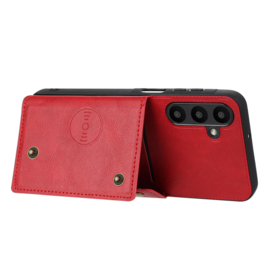 PU Bescherm-Hoes Cover met 4 Pas-vak voor Samsung Galaxy A57  - Rood