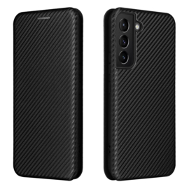 Slim Carbon  Cover Hoes Etui voor Samsung Galaxy S22    Zwart - Carbon