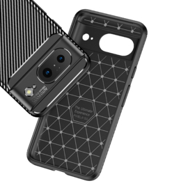 Google Pixel 8  - Carbon TPU Bescherm-Hoes Skin - Zwart