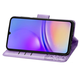 PU BookCover Hoes Etui voor Samsung Galaxy A06    Vlinders   Paars