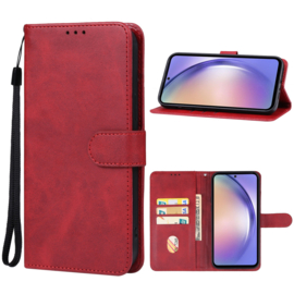 Boek Bescherm-Etui Hoes voor Samsung Galaxy A55  -  Rood