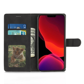 Luxe Boek-Cover Hoes Etui Mapje voor iPhone 12 Pro Max      Zwart