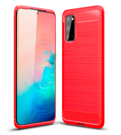 Samsung Galaxy S20 - Carbon TPU Bescherm-Hoes Skin - Rood