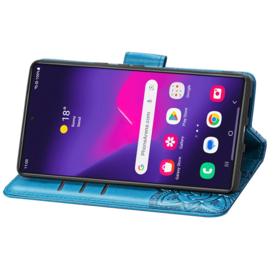 BookCover Hoes Etui voor Samsung Galaxy S25 Ultra  -  Blauw  - Vlinder   -  Reliëf
