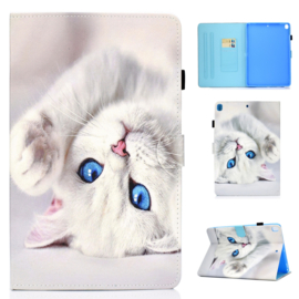 Witte Kat  - Bescherm-Etui Map Cover voor iPad 10.2 - iPad Air 10.5